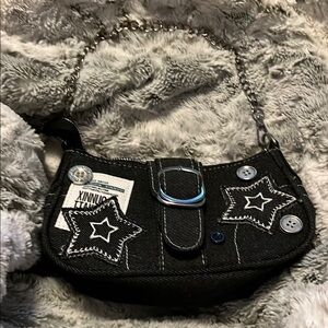 Black Star-Embellished Women's Bag